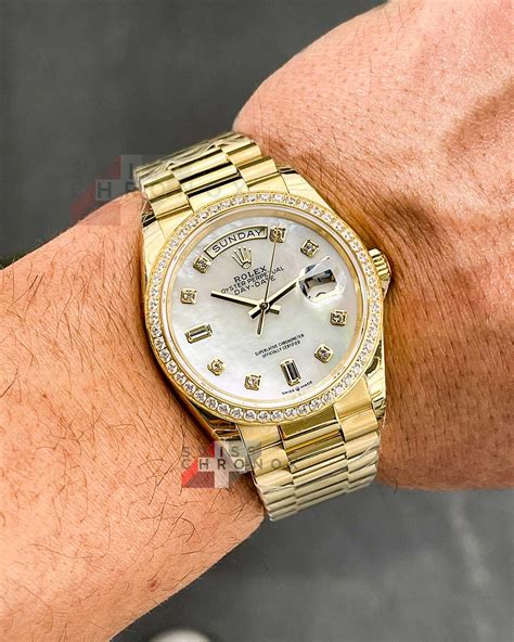 rolex day date 36mm yellow gold|rolex day date white dial.